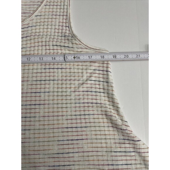 Cupio Blush Women's Sleeveless Top XL Off-White Distressed Stripe Casual Boho - Picture 5 of 15